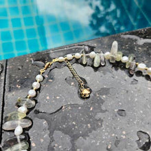 Hand Made Necklace Rose Quartz, Amethyst, Prehnite and Pearl | So Silver