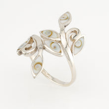 Leaves in Shiva Shell Ring Sterling Sillver