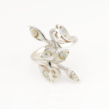 Leaves in Shiva Shell Ring Sterling Sillver