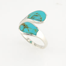 Opposite Drops Turquoise Sterling Silver Ring
