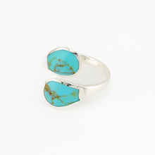 Opposite Drops Turquoise Sterling Silver Ring