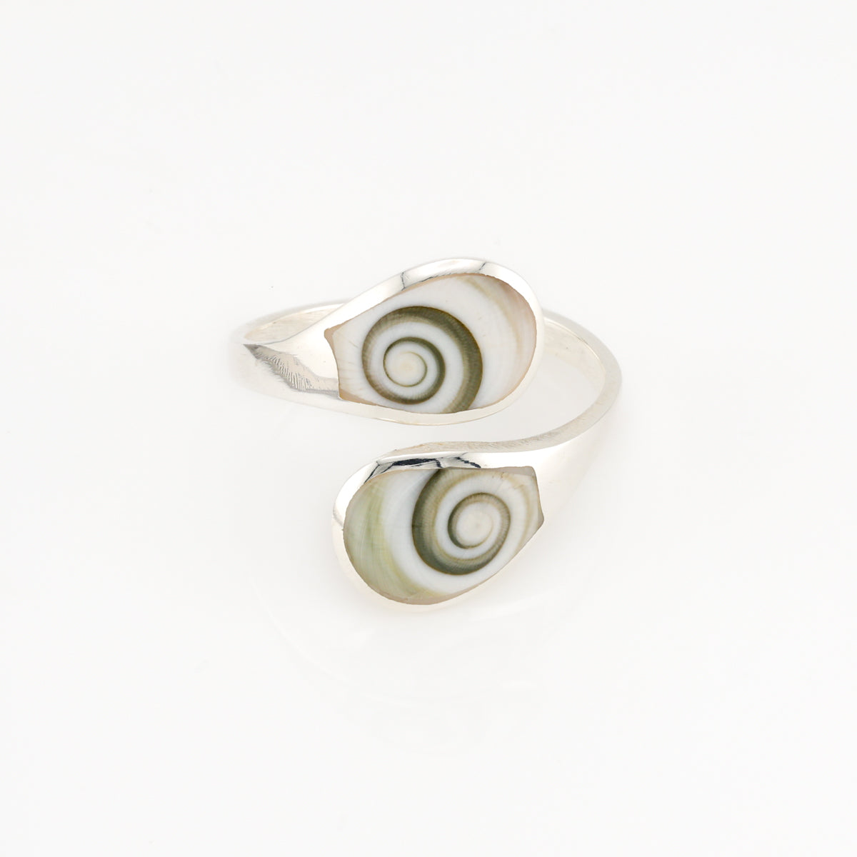 Opposite Drops Shiva Shell Sterling Silver Ring