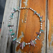 Hand Made Necklace Rose Quartz, Amethyst, Amazonite, Pearl | So Silver