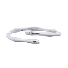 Stackable Open 925 Silver Bamboo Ring Ends in Tandem | So Silver
