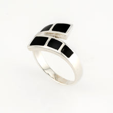 Overlapping Sterling Silver with Black Onix Inlay