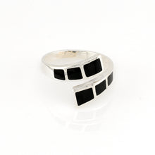 Overlapping Sterling Silver with Black Onix Inlay