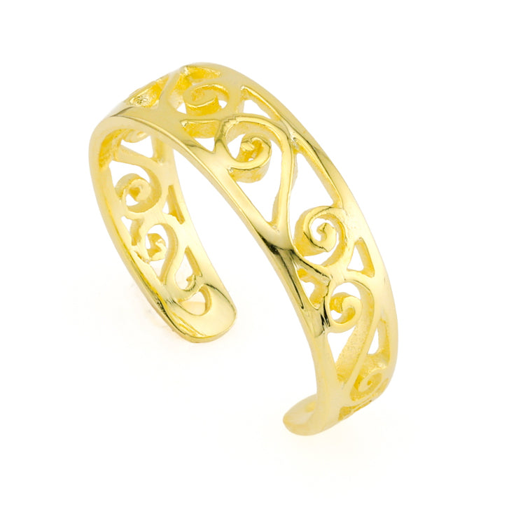 Toe Ring Gold Plated over Sterling Silver .925