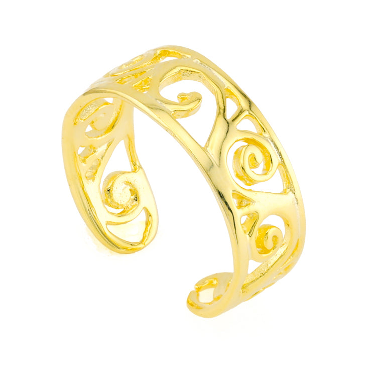 Toe Ring Gold Plated over Sterling Silver .925