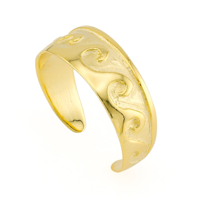 Waves Toe Ring Gold Plated over Sterling Silver .925