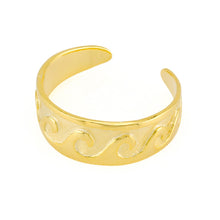 Waves Toe Ring Gold Plated over Sterling Silver .925