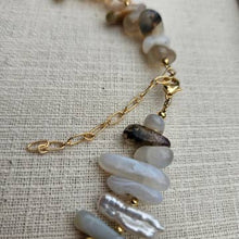 Hand Made Necklace Botswana Agate with Baroque Pearls | So Silver