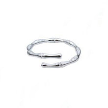 Stackable Open 925 Silver Bamboo Ring Ends in Tandem | So Silver