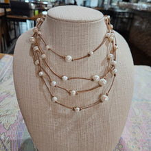 Pearl Cascade Leather Necklace – Multi-Strand Freshwater Pearl Jewelry | AquaGeo