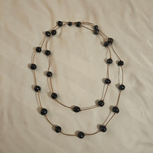 Midnight Tide Double-Strand Necklace – Black Freshwater Pearl & Leather Jewelry | AquaGeo