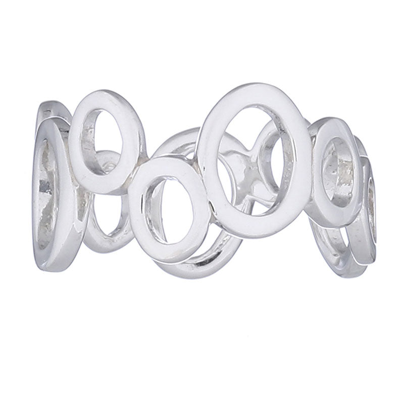 Cute Sterling Silver Designer Ring Open Ovals Varying In Size