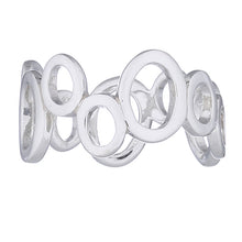 Cute Sterling Silver Designer Ring Open Ovals Varying In Size