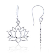 Lotus drop Earring in Sterling Silver | So Silver