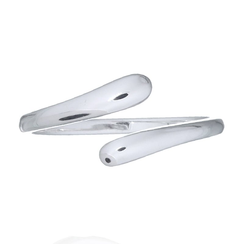 Sterling Silver Crossover Drop Open Stack Ring
