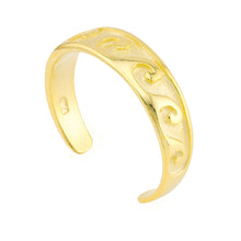 Waves Toe Ring Gold Plated over Sterling Silver .925