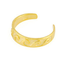 Waves Toe Ring Gold Plated over Sterling Silver .925