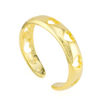 Hearts in Band Toe Ring Gold Plated over Sterling Silver .925