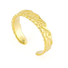 Waves Toe Ring Gold Plated over Sterling Silver .925 Thin