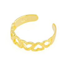 Open Hearts Toe Ring Gold Plated over Sterling Silver .925