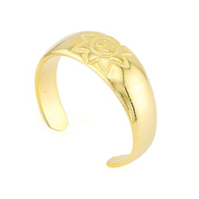 Smiling Sun Toe Ring Gold Plated over Sterling Silver .925