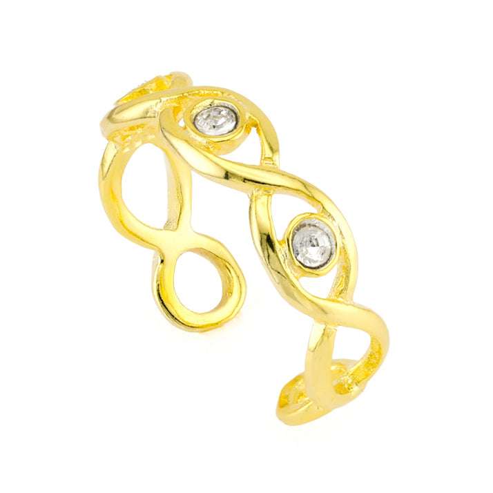 Toe Ring Gold Plated over Sterling Silver .925