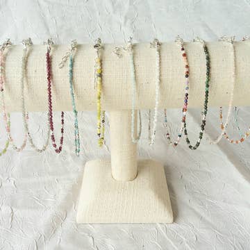 Anklet  Rhodonite & Sterling Silver Findings | So Silver