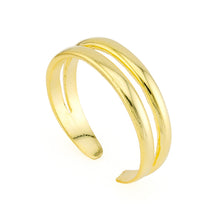 Double Band Toe Ring Gold Plated over Sterling Silver .925