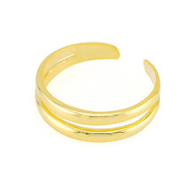 Double Band Toe Ring Gold Plated over Sterling Silver .925