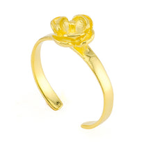 Blooming Flower Toe Ring Gold Plated over Sterling Silver .925