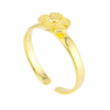 Hibiscus Toe Ring Gold Plated over Sterling Silver .925