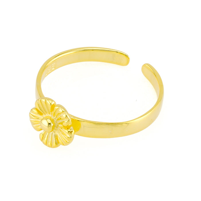 Hibiscus Toe Ring Gold Plated over Sterling Silver .925
