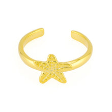 Starfish Toe Ring Gold Plated over Sterling Silver .925