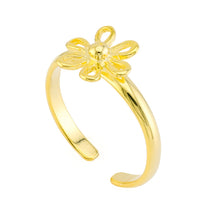 Open Daisy Toe Ring Gold Plated over Sterling Silver .925