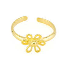 Open Daisy Toe Ring Gold Plated over Sterling Silver .925