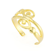 Elegant Swirls Toe Ring Gold Plated over Sterling Silver .925
