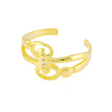 Elegant Swirls Toe Ring Gold Plated over Sterling Silver .925