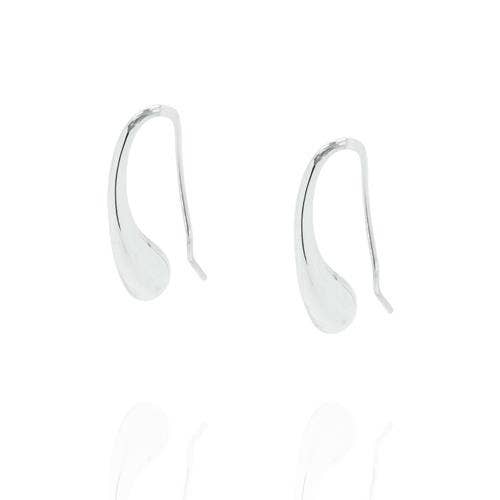 Tear drop curved Earring in Sterling Silver | So Silver