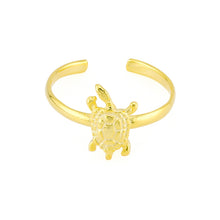 Snapping Turtle Toe Ring Gold Plated over Sterling Silver .925