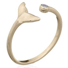 Ring- Mermaid tail w/ CZ  Gold plated Sterling Silver | So Silver