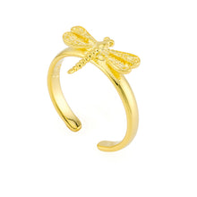 Dragonfly Toe Ring Gold Plated over Sterling Silver .925