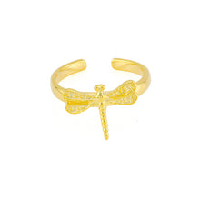 Dragonfly Toe Ring Gold Plated over Sterling Silver .925