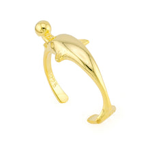 Dolphin & Ball Toe Ring Gold Plated over Sterling Silver .925
