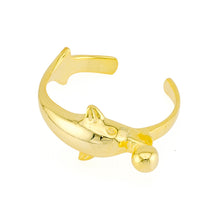 Dolphin & Ball Toe Ring Gold Plated over Sterling Silver .925