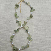Hand Made Necklace Prehnite and Pearl | So Silver