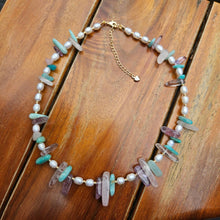 Hand Made Necklace Rose Quartz, Amethyst, Amazonite, Pearl | So Silver