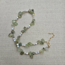 Hand Made Necklace Prehnite and Pearl | So Silver